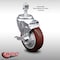 Service Caster 4 Inch SS Maroon Polyurethane Swivel 1/2 Inch Threaded Stem Caster with Brake SCC SCC-SSTS20S414-PPUB-MRN-TLB-121315 - alternate 1